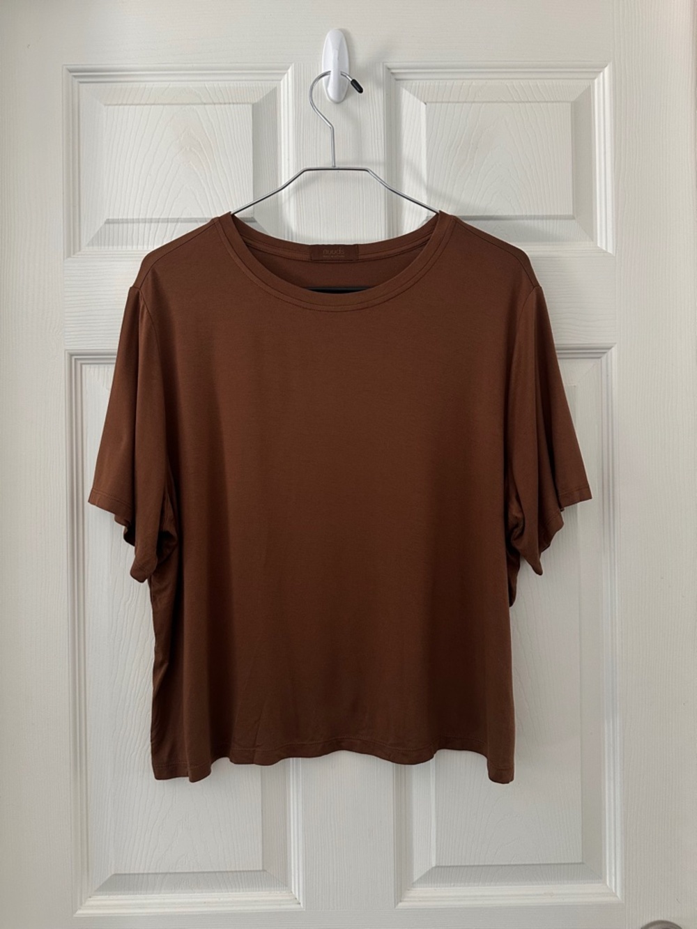 Nuuds Pajama Set Chocolate Brown T-Shirt & Pants Women’s Size Large - Picture 3 of 10